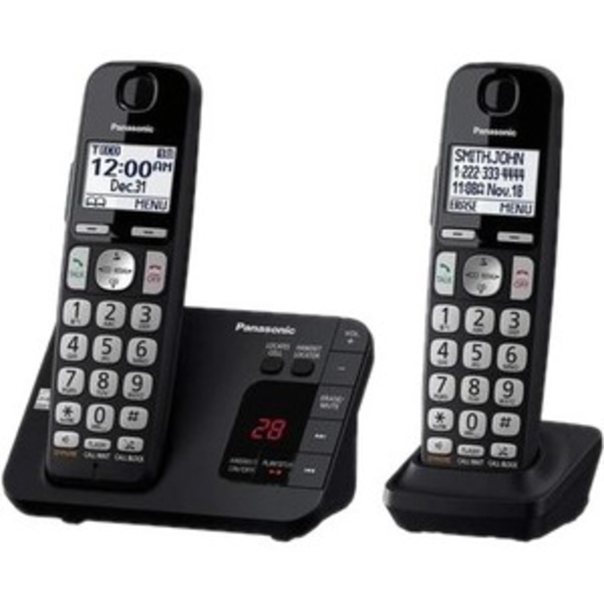 Panasonic Dect 6.0 Expandable Cordless Phone System With Answering Machine And Call Blocking   2 Handsets   Kx Tge432B (Black)